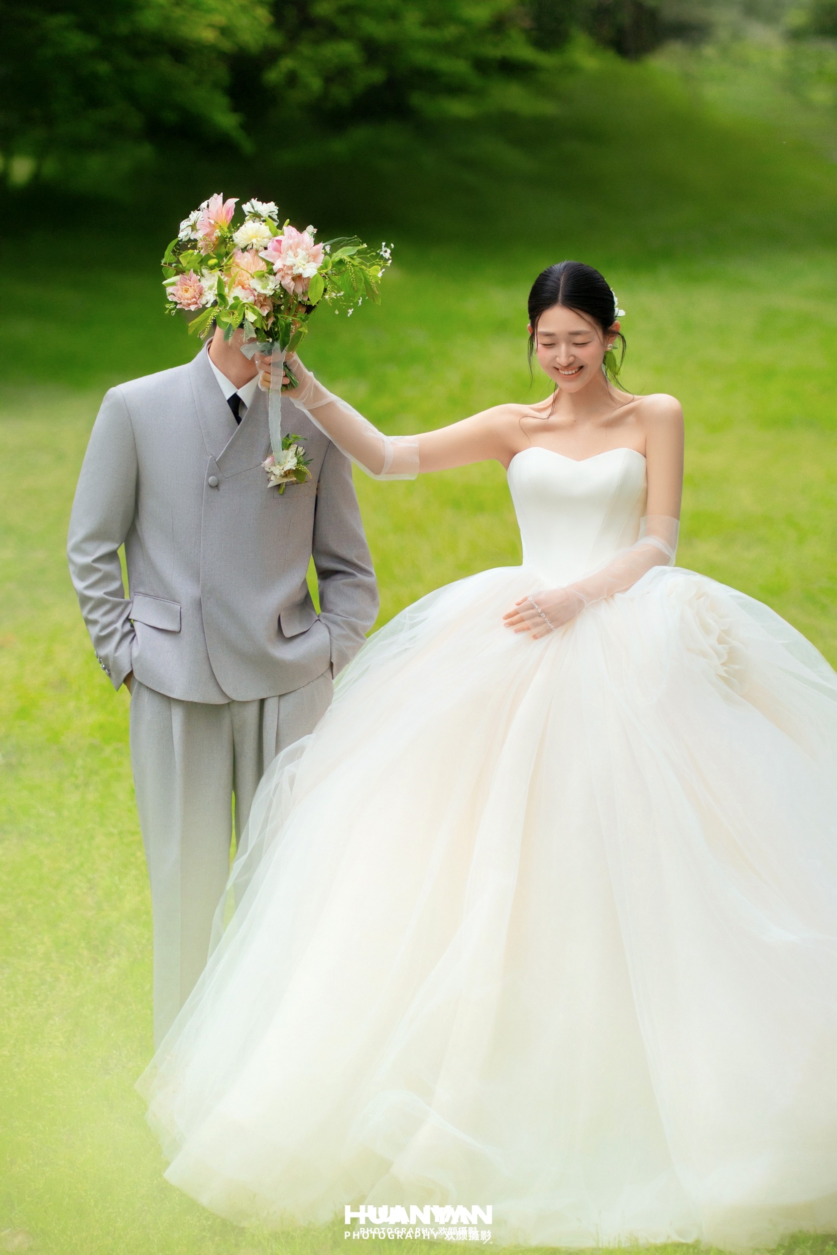 户外自然清新自然婚纱照实拍（风起裙摆系列）