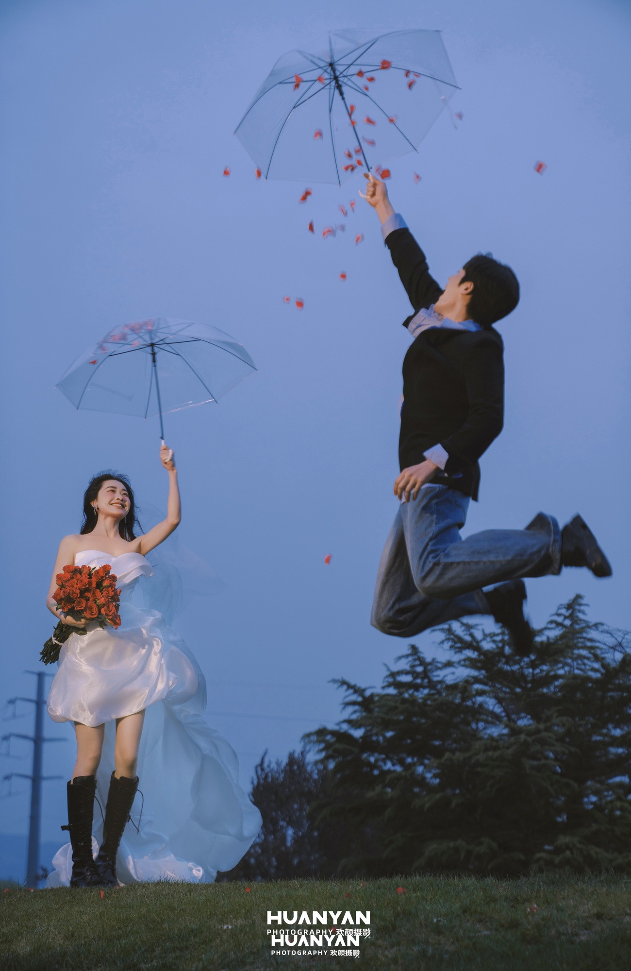 韩式温柔婚纱照 · 户外自然场景 · 晚风告白客片