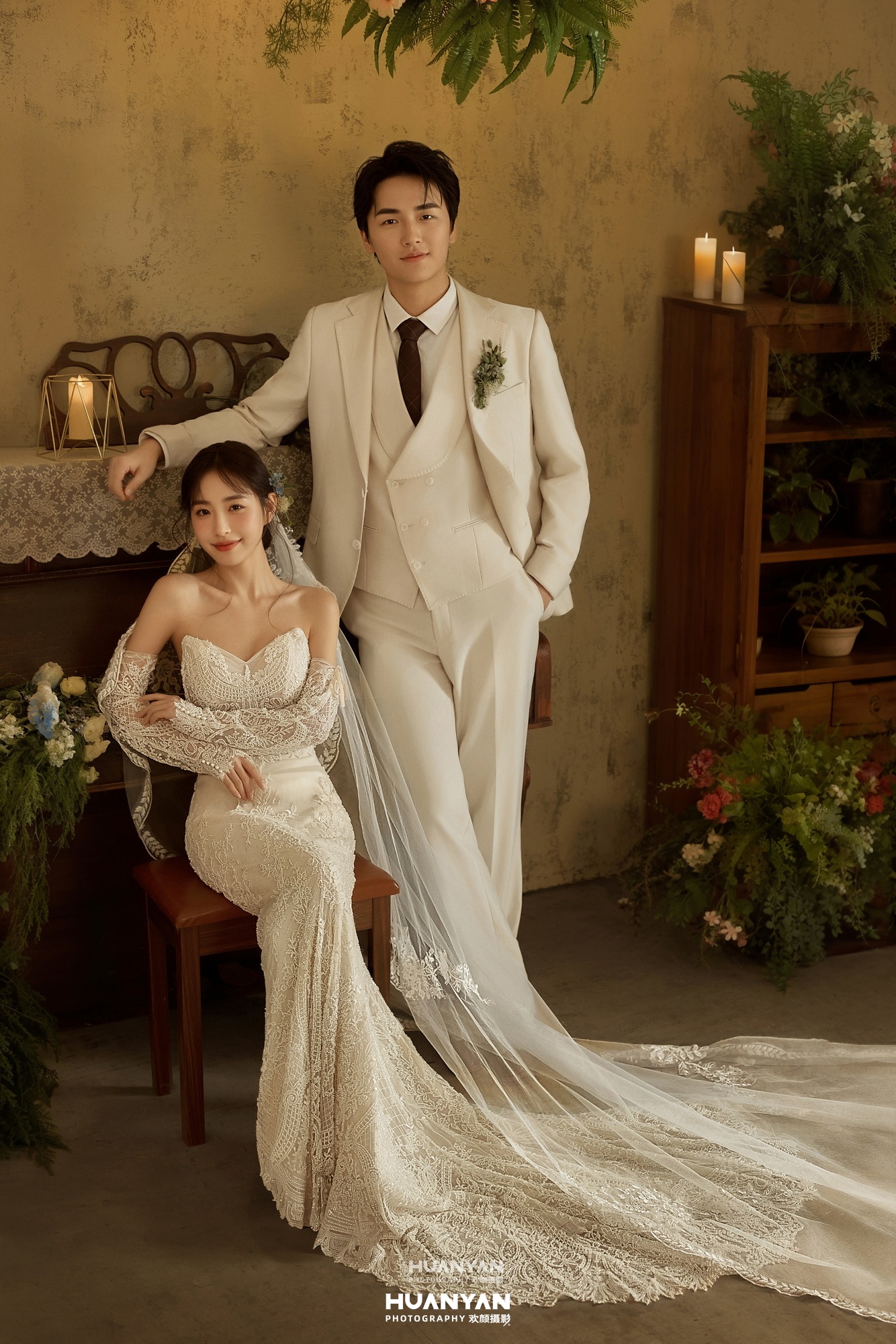 室内影棚浪漫唯美婚纱照实拍（窗畔微光系列）