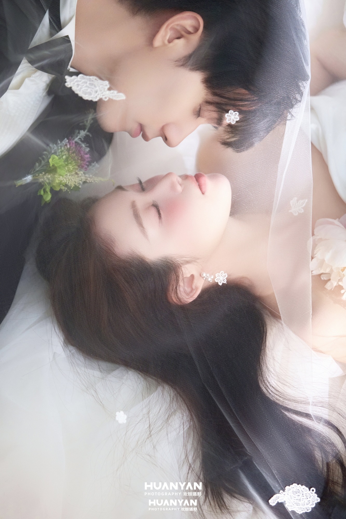 室内影棚韩式温柔婚纱照实拍（枕光而眠系列）