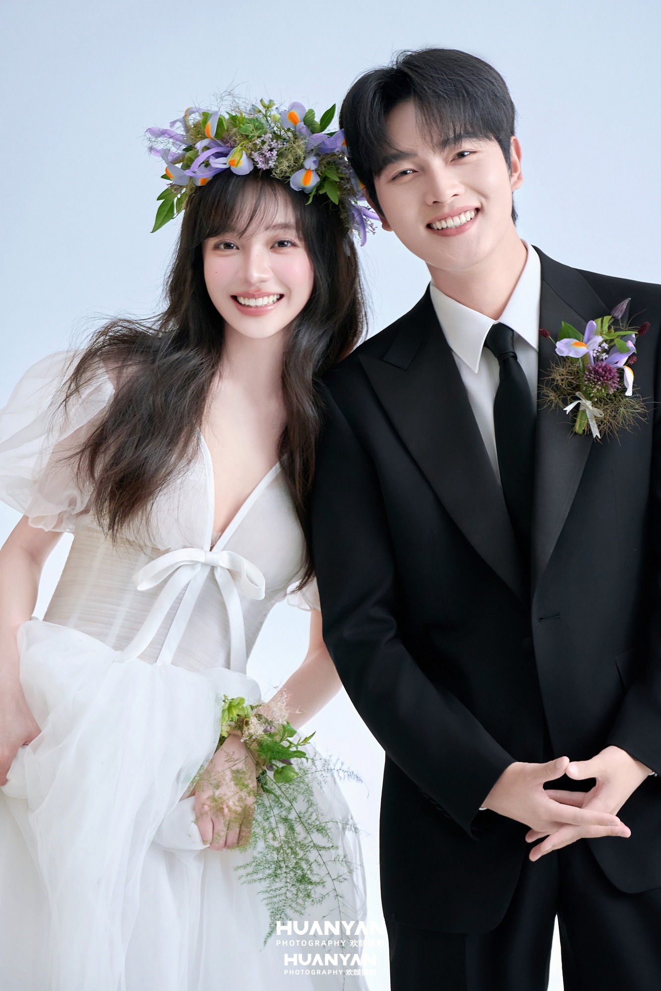 清新自然婚纱照 · 室内影棚场景 · 花环午后客片