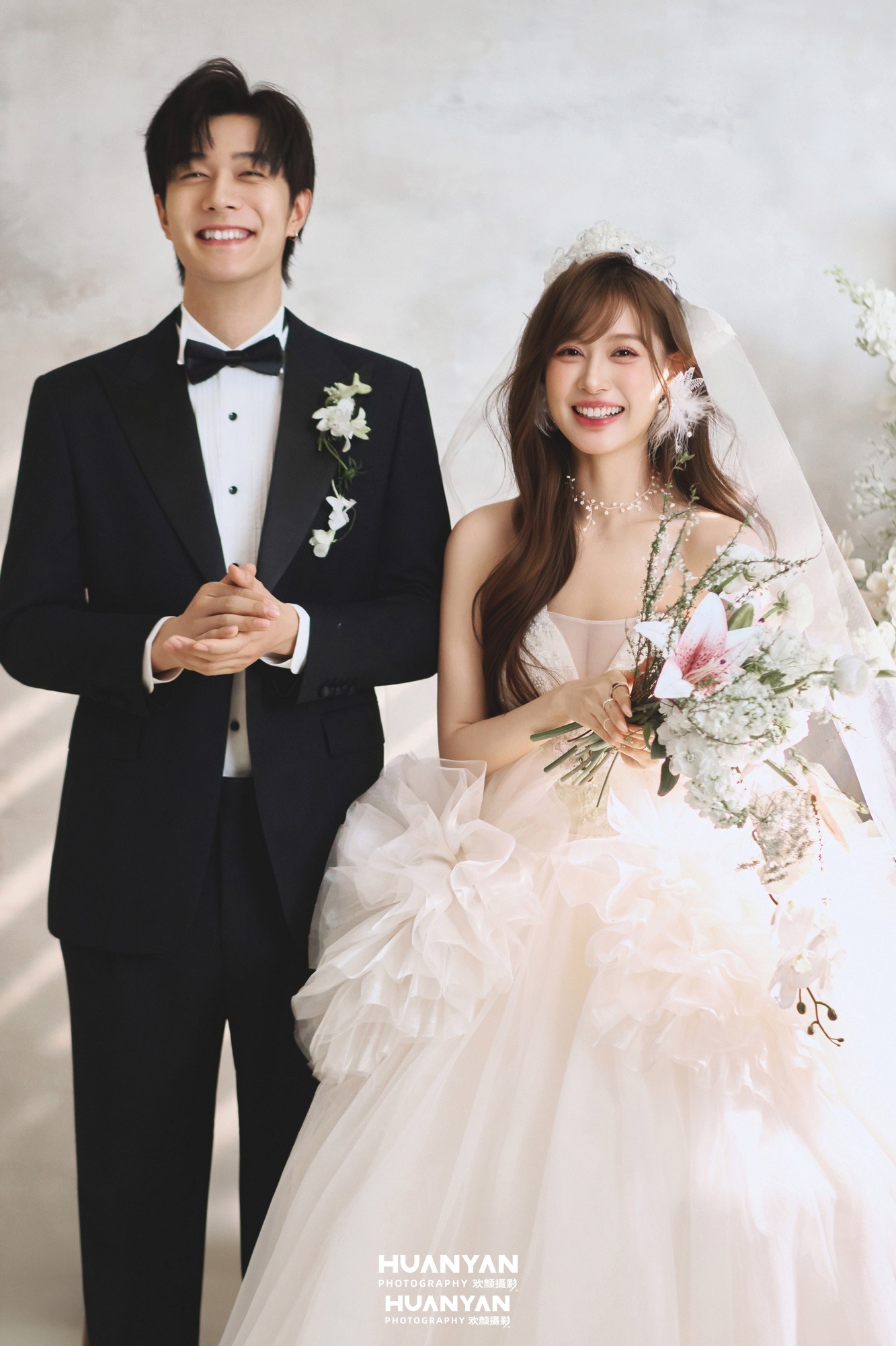 室内影棚浪漫唯美婚纱照实拍（一格斜阳系列）