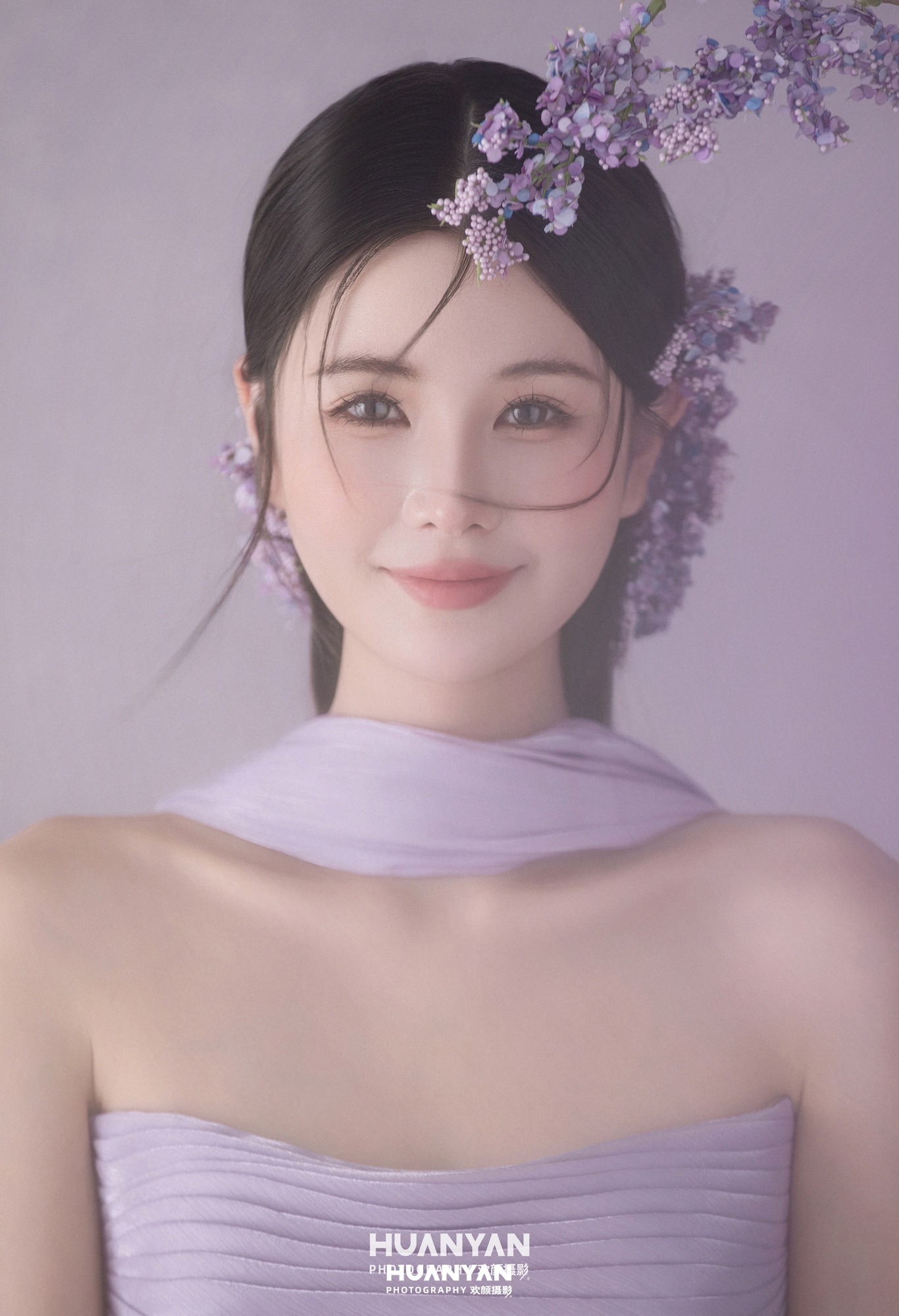 室内影棚韩式温柔婚纱照实拍（紫藤信系列）