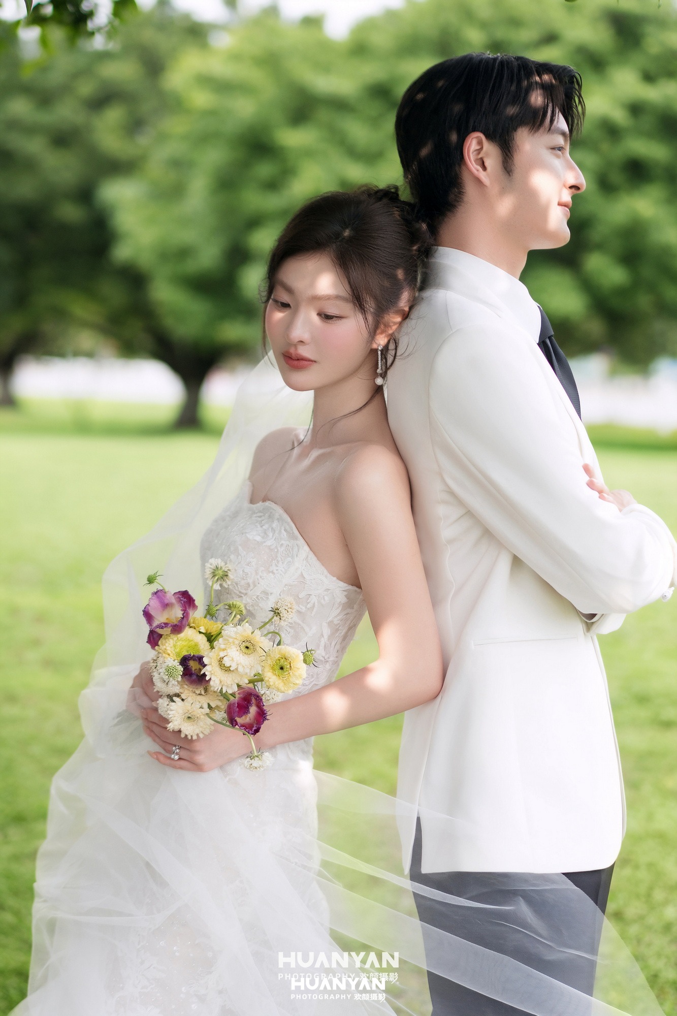 户外自然清新自然婚纱照实拍（草色新约系列）