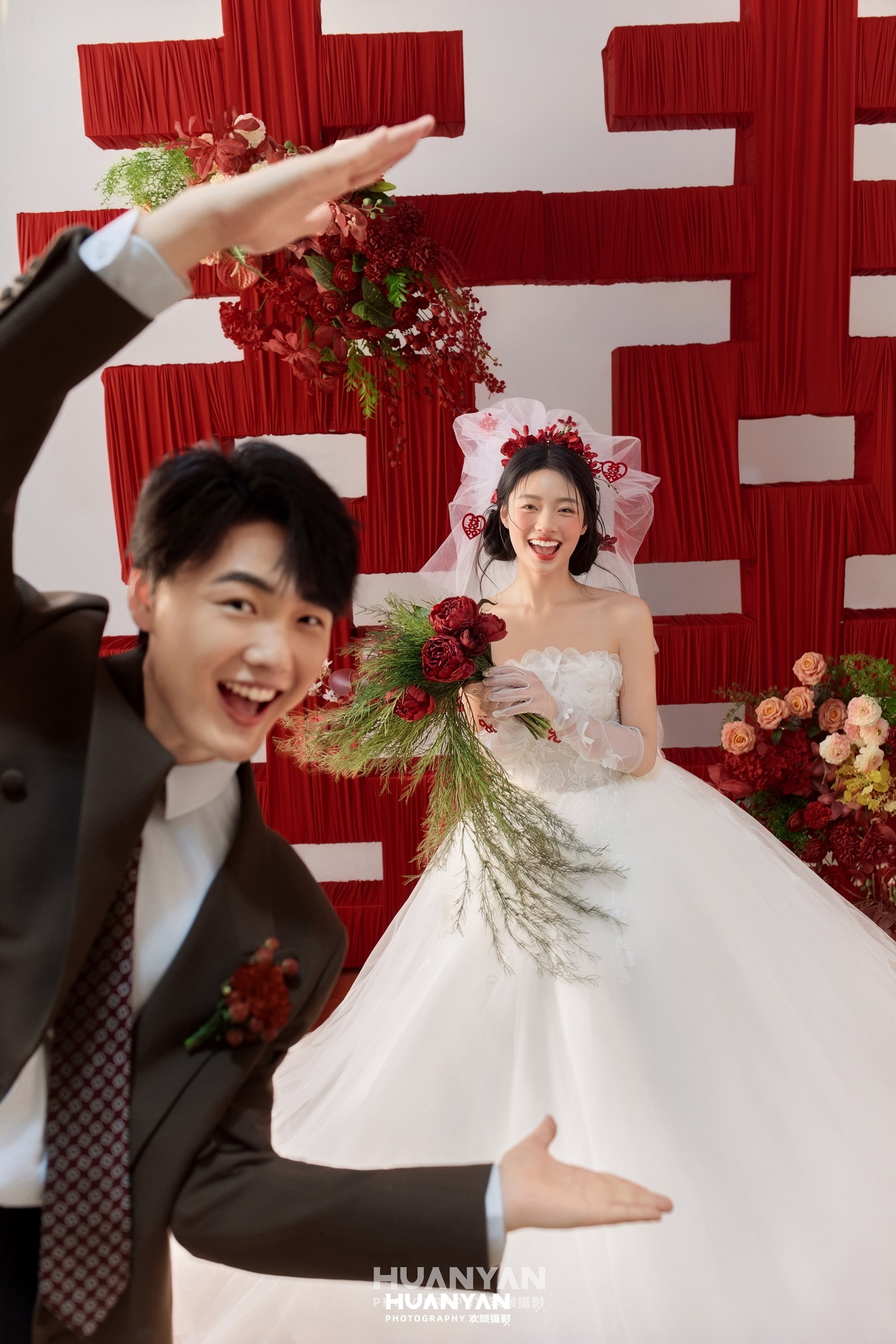 室内影棚韩式温柔婚纱照实拍（绯幕初见系列）