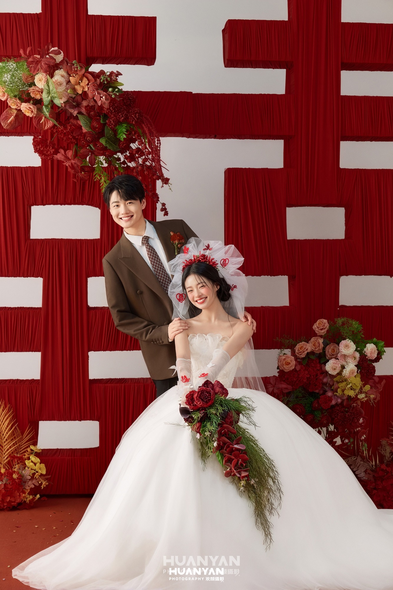 室内影棚韩式温柔婚纱照实拍（绯幕初见系列）