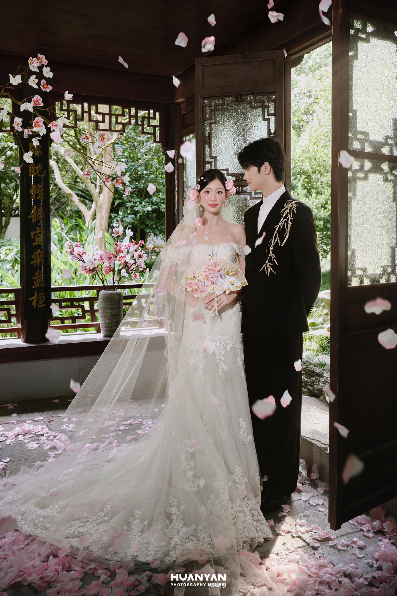 户外自然新中式婚纱照实拍（花间令系列）